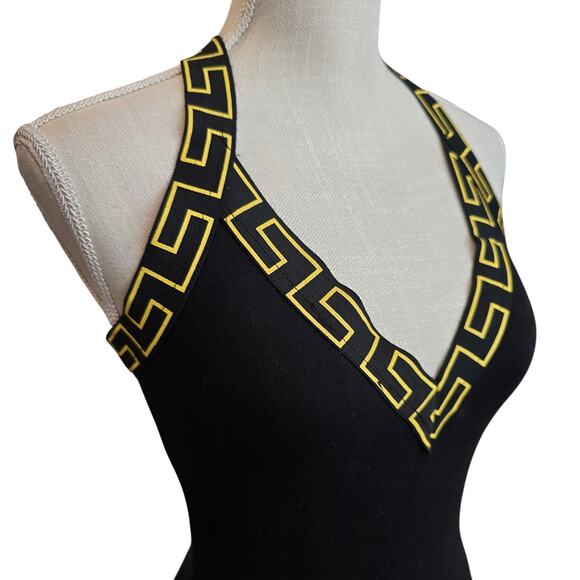 Stylish Miss Guided Black & Gold Strappy Bodysuit Sz. 4 - Picture 2 of 7